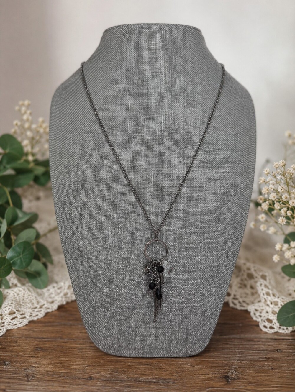 Intricate Silver-Tone Pendant Necklace ✨ | Boho Statement Jewelry